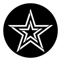 ROSCO:250-78803 -- 78803 Striped Star Steel Metal Gobo, Size: Specify