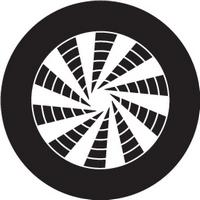 ROSCO:260-82813 -- 82813 Pinwheel Crop Circle Bw Glass Gobo, Size: Specify