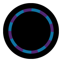 ROSCO:260-84413 -- 84413 Purple/Teal Color Swirl Multi Color Glass Gobo By Mike Baldassari, Size: Specify