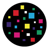 ROSCO:260-86603 -- 86603 Squares Multi Color Glass Gobo By David Davidian, Size: Specify