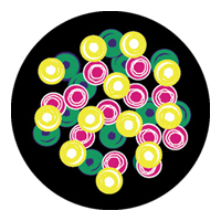 ROSCO:260-86608 -- 86608 Bubbles Multi Color Glass Gobo By Susan Sasic, Size: Specify