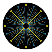 ROSCO:260-86625 -- 86625 Colored Time Multi Color Glass Gobo By Rob Cormier, Size: Specify