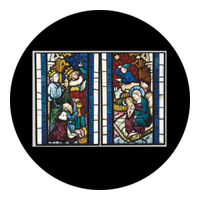 ROSCO:260-86674 -- 86674 Nativity Stained Glass Multi Color Glass Gobo, Size: Specify