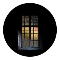 ROSCO:260-86690 -- 86690 Candlelight Window Multi Color Glass Gobo By Lisa Cuscuna, Size: Specify