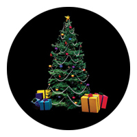 ROSCO:260-86706 -- 86706 Tree & Presents Multi Color Glass Gobo By Lisa Cuscuna, Size: Specify