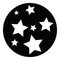 GAM:250-G244 -- G244 Super Stars Steel Metal Gobo, Size: Specify