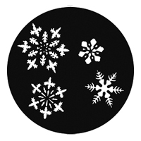 GAM:250-G310 -- G310 Small Snowflakes Steel Metal Gobo, Size: Specify