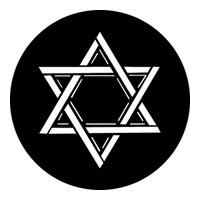 GAM:250-G323 -- G323 Star Of David Steel Metal Gobo, Size: Specify