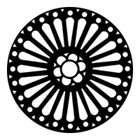 GAM:250-G375 -- G375 Rose Window 1 Steel Metal Gobo, Size: Specify