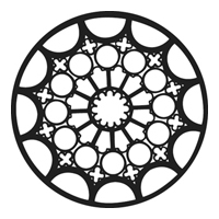 GAM:250-G376 -- G376 Rose Window 2 Steel Metal Gobo, Size: Specify