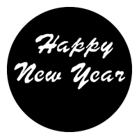 GAM:250-G550 -- G550 Happy New Year Steel Metal Gobo, Size: Specify