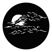 GAM:250-G795 -- G795 Moon With Clouds 2 Steel Metal Gobo, Size: Specify