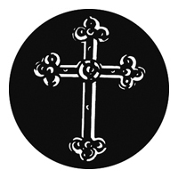 GAM:250-G812 -- G812 Carved Cross Steel Metal Gobo, Size: Specify