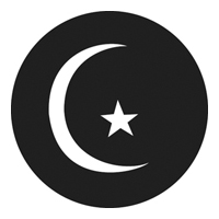 GAM:250-G818 -- G818 Crescent With Star Steel Metal Gobo, Size: Specify