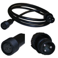 LEDpar Extension Link Jumper Power Cable - 6' with male to female connectors - Black