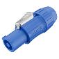 SAC3FCA Power cable connector with quick lock, Power-in Blue, rated at 20A/250V AC