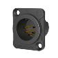 MJ5F2C-BG XLR 5pin male receptacle, black shell, golden contacts