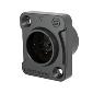 J5F2C-W-B-67 IP67 Male panel receptacle, 5 pin, black shell, golden contacts