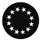 GAM:250-G783 -- G783 Circle Of Large Stars Steel Metal Gobo, Size: Specify