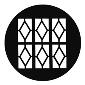 GAM:250-G799 -- G799 Tudor Window 2 Steel Metal Gobo, Size: Specify