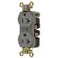 HBL5352GY 20a 125v 520R Female Duplex Outlet Receptacle - Industrial, Gray