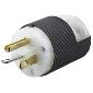 HBL5366C Edison 20a 125v Male Plug White Nylon/Black