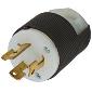 HBL4570C Twistlock 15a 250v 2Pole/3Wire Male Plug Black/White