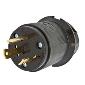 HBL2621BK Twistlock 2Pole/3wire 30a 250v Male Plug Black