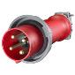HBL4100P7W Pin and Sleeve 100a 480v 3 phase 3pole/4wire Male Plug Red
