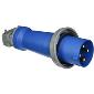 HBL4100P9W Pin and Sleeve 100a/125a 200-250v 3 phase 3pole/4wire Male Plug Blue