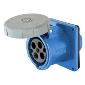 HBL4100R9W Pin and Sleeve 100a/125a 200-250v 3 phase 3pole/4wire Receptacle Female Connector Blue