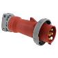 HBL420P7W Pin and Sleeve 20a 480v 3 phase 3pole/4wire Male Plug Red