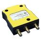 G106M-H Stage 3-Pin Group5 100A 250v Inline Male Phenolic Yellow Double Set Screw