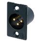 NC3MP-B XLR Panel Mount Chassis Receptacle P Series 3 pin Male - solder cups - black/gold