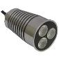UltraLED MR16 9w TriColor 3 x 3w RGB LEDS - 45 degree beam with black 16' foot cable RJ45 connector, Edison Leds, silver color