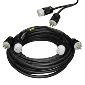 Motor Control & Power Cable 14/7 - Dual Split L14-20/L16-20 Male/Female - 100 feet - Black