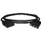 Stage Pin 20A Extension Jumper Cord 12/3SJO - 5 foot, Male to Female - Black