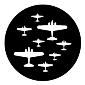 ROSCO:250-76560 -- 76560 World War Planes 2 Steel Metal Gobo, Size: Specify