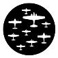 ROSCO:250-76561 -- 76561 World War Planes 1 Steel Metal Gobo, Size: Specify