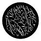 ROSCO:250-77211 -- 77211 Abstract Blades Steel Metal Gobo By John Haupt, Size: Specify