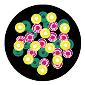 ROSCO:260-86608 -- 86608 Bubbles Multi Color Glass Gobo By Susan Sasic, Size: Specify