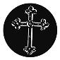 GAM:250-G812 -- G812 Carved Cross Steel Metal Gobo, Size: Specify