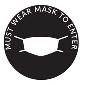 ROSCO:RHealth#4 -- RHealth #4 Must Wear Mask To Enter BW Glass Gobo, Size: Specify